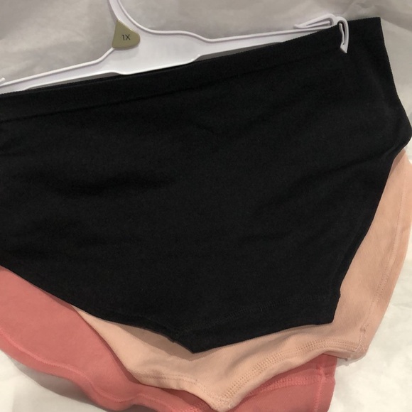 Fitwell Intimates 3pack stretch ribbed black nude mauve pink‎ underwear size 1X - Picture 4 of 12